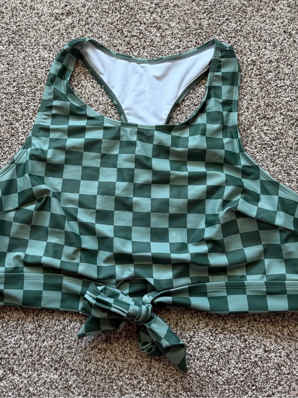 Green Checkerboard High Waist Bikini Set 2XL - Picture 3 of 7